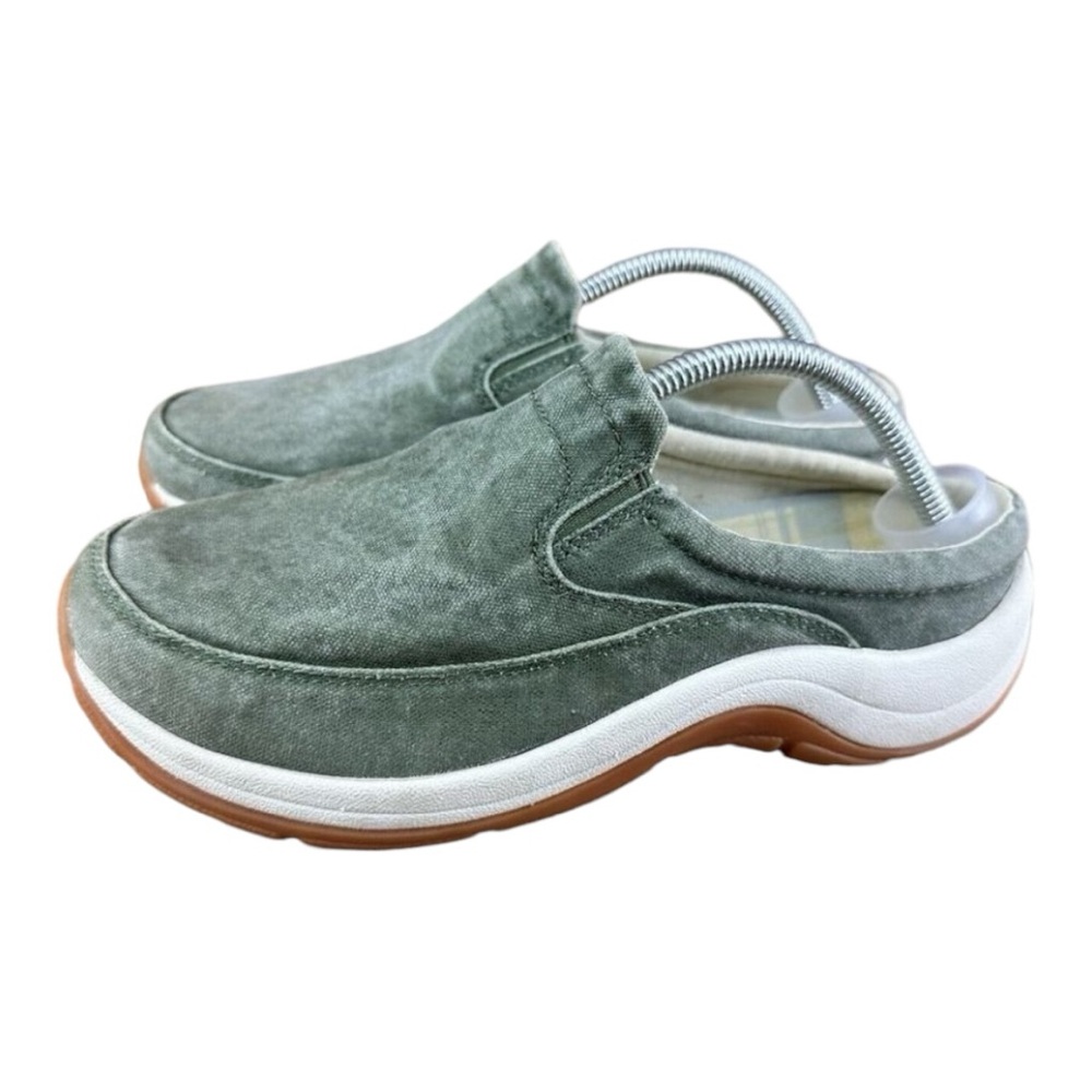 LL Bean Sunwashed Canvas Slip On Shoes Women's Size 6.5 M Shoes Green ca…